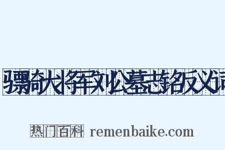 骠骑大将军刘公墓志铭反义词是什么意思的图片